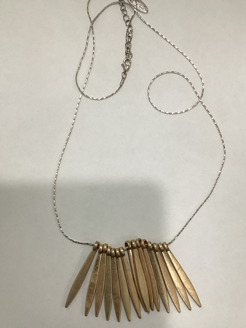 Plunder Gold Spike Fringe Necklace